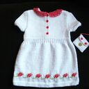 Bawełniana sukienka „Tulipany” - handmade na drutach i szydełku, rozmiar 86