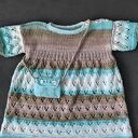 Sukienka niemowlęca 62/68 z bawełnianej melanż z torebeczką (handmade)
