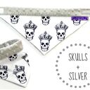 Apaszka minky Skulls Silver