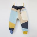 PATCH PANTS spodnie 74-104 cm krem & błękit