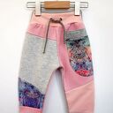 PATCH PANTS spodnie dziecięce róż 74-104 cm