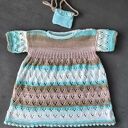 Sukienka niemowlęca 62/68 z bawełnianej melanż z torebeczką (handmade)