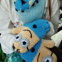 Rękawiczki dziecięce Minionki na zimę - robione na szydełku