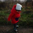 Bluza dziecięca NavahoClothing z kapturem - czerwona bawełna