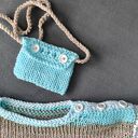 Sukienka niemowlęca 62/68 z bawełnianej melanż z torebeczką (handmade)