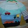 Sweterek dla chłopca na ulicy - na drutach włóczka