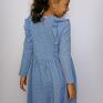 pomysł na prezent na świętasukienka dla dziewczynki sonia niebieska - handmade elegancka sukienka