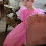 pod choinkę prezentElegancka sukienka z tiulem LILY, różowa ozdobny rekawek wyjątkowa