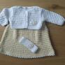 sukienka komplecik kremowo biały - zamówienie niemowlę sweterek
