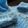 sweterek niebieski kapturek włóczka