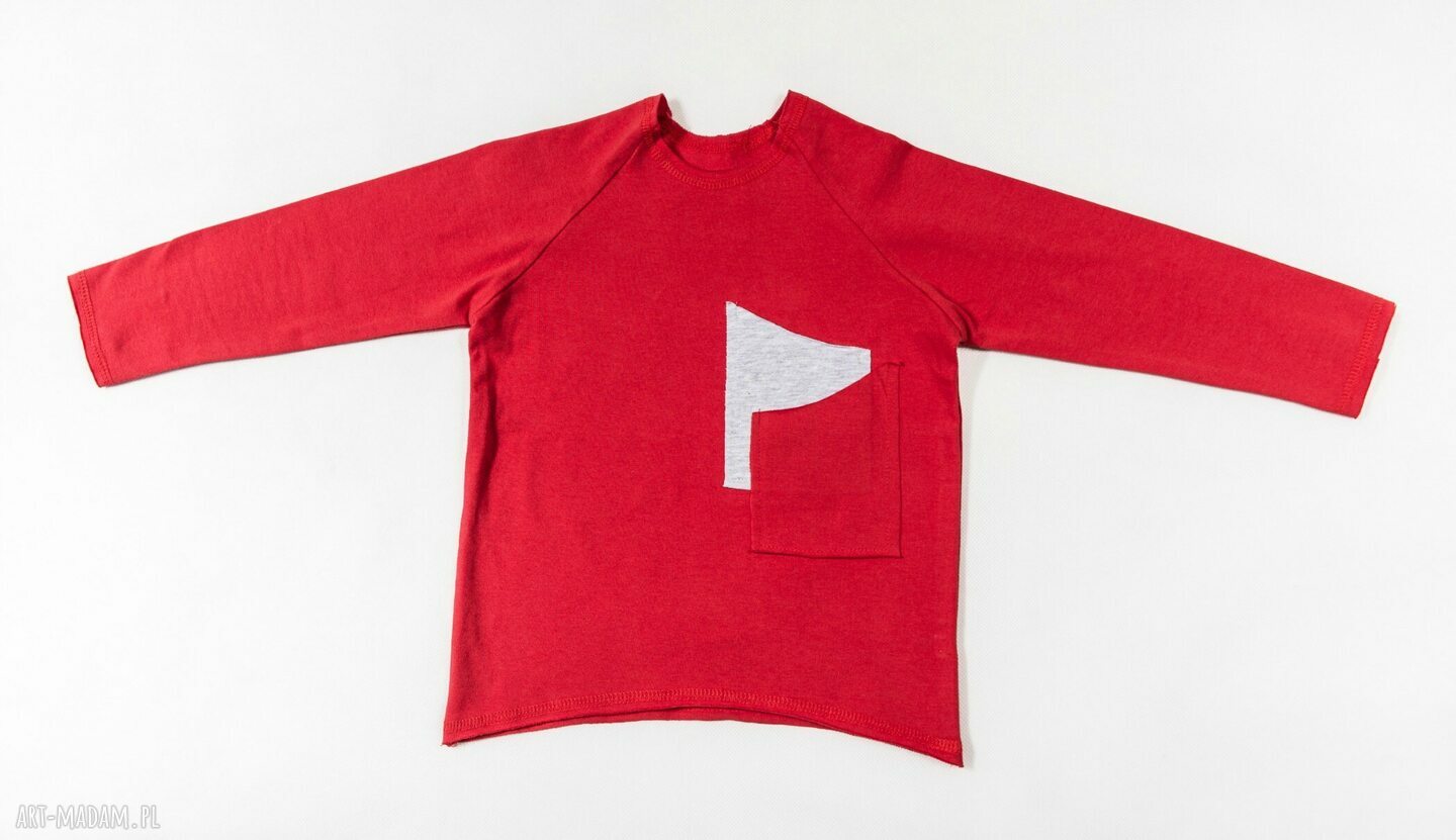 handmade ubranka, dla dziecka czerwona bluzeczka