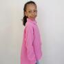 elegancka muślin dla dziewczynki dziecięca koszula różowa muślinowa