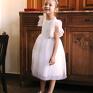 kienka dla dziewczynki elegancka sukienka z tiulem lily, biała spódnica z tiulu