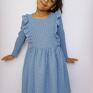 pomysł na prezent na świętasukienka dla dziewczynki sonia niebieska - handmade sukienka na co dzien