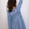 pomysł na prezent na święta sukienka dla dziewczynki sonia niebieska - handmade elegancka