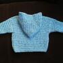 rękodzieło sweterek niebieski kapturek