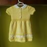 3 częściowy komplet dla małej elegantki:) sukienka, krótki sweterek i opaska w kolorze słonecznej żółci i bieli