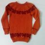 pomarańczowe sweterek merino na drutach