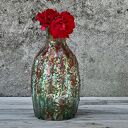 Kolorowy wazon butla ceramiczna - ręcznie wykonana dekoracja