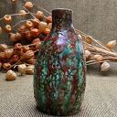 Kolorowy wazon butla ceramiczna - ręcznie wykonana dekoracja