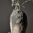 Dekoracyjny wazon na suche kwiaty z paper mache - beż i brąz