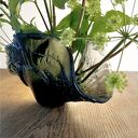 Szklany wazon fusingowy „Szara fala”