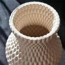 Wazon ceramiczny druk 3D Nowoczesny Minimalistyczny na kwiaty - beżowy, 21 cm