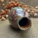 Kolorowy wazon butla ceramiczna - ręcznie wykonana dekoracja