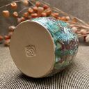Kolorowy wazon butla ceramiczna - ręcznie wykonana dekoracja