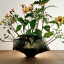 Szklany wazon fusingowy „Szara fala”