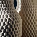 Wazon ceramiczny druk 3D Nowoczesny Minimalistyczny na kwiaty - beżowy, 21 cm