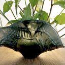 Szklany wazon fusingowy „Szara fala”