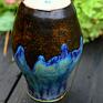 Azul Horse wazony: Duży wazon ceramiczny - z malowniczymi zaciekami - niebiesko brązowy 18 cm ceramika na prezent