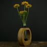 wazony: Drewniany wazon z dębu na suszone i świeże kwiaty dekoracja do salonu