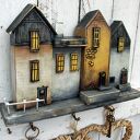 Drewniany wieszak na klucze - Cztery Kamienice