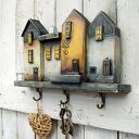 Drewniany wieszak na klucze - Cztery Kamienice