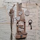 Rustykalny wieszak z domkiem no 1