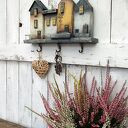 Drewniany wieszak na klucze - Cztery Kamienice