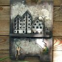 Drewniany wieszak na klucze - Spichrze nad Brdą