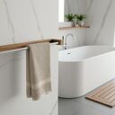 Dębowy wieszak na ręczniki z prętem ze stali nierdzewnej 58 cm