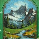 Wieszak z półeczką i malowanym pejzażem - Lato w górach