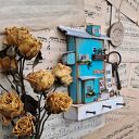 Wieszak turkusowy domek na klucze