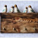 Półeczka wieszaczek z kolorowymi ptaszkami