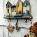 Drewniany wieszak na klucze - Cztery Kamienice