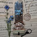 Rustykalny wieszak z domkiem no 1