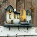 Drewniany wieszak na klucze - Cztery Kamienice