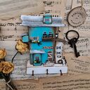 Wieszak turkusowy domek na klucze