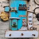 Wieszak turkusowy domek na klucze