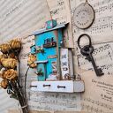 Wieszak turkusowy domek na klucze