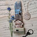 Rustykalny wieszak z domkiem no 1